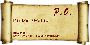 Pintér Ofélia névjegykártya